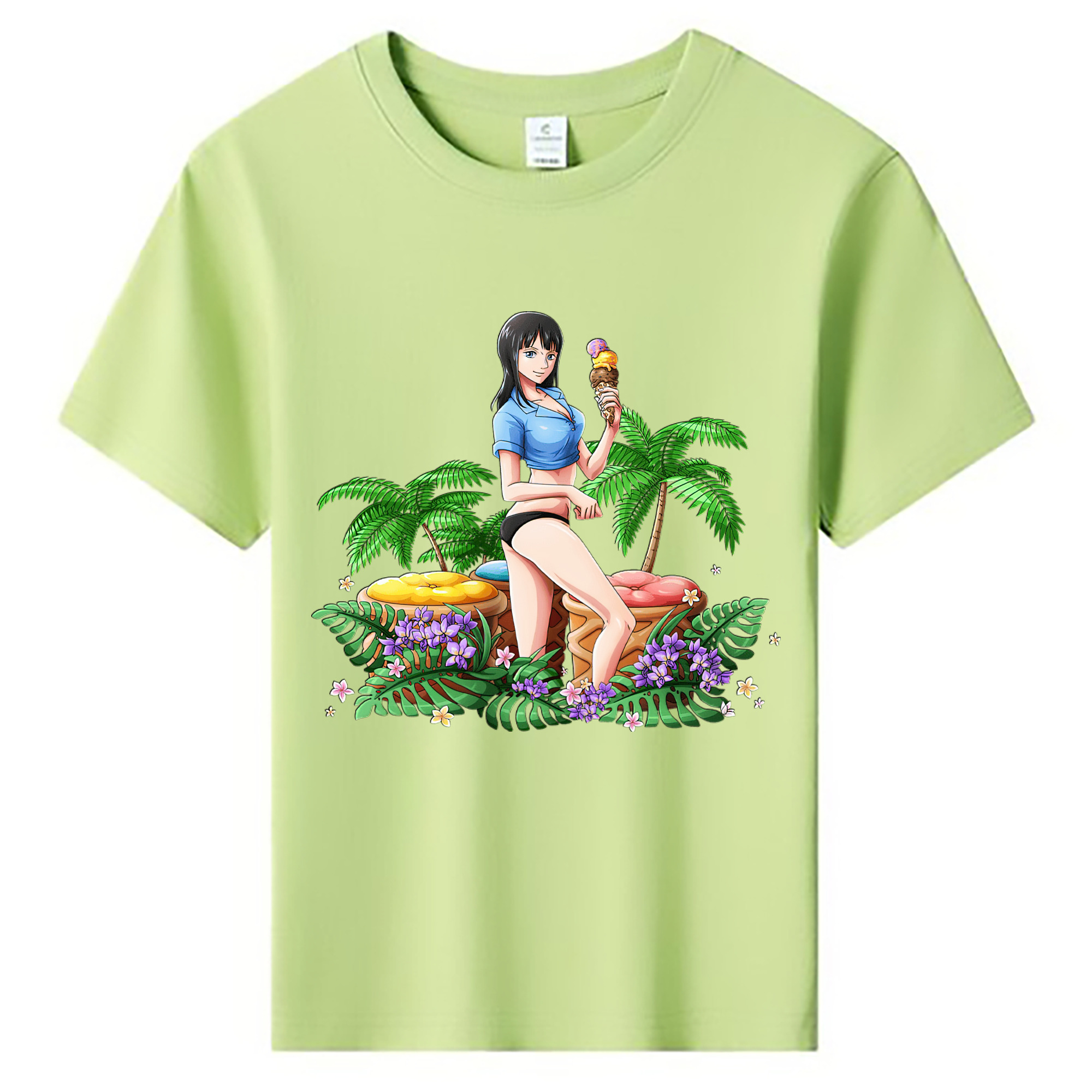 （画像用） ワンピース ニコ・ロビン ONE PIECE Nico Robin 綿100％キッズTシャツ（フロントプリント）